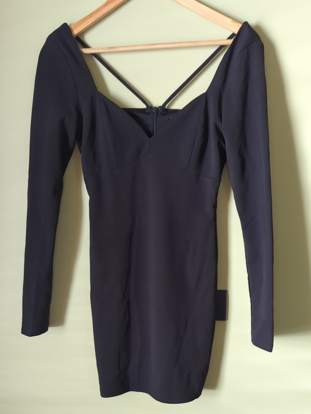 NWT Lulu's Long-Sleeve Black Bodycon Dress with Back Strap